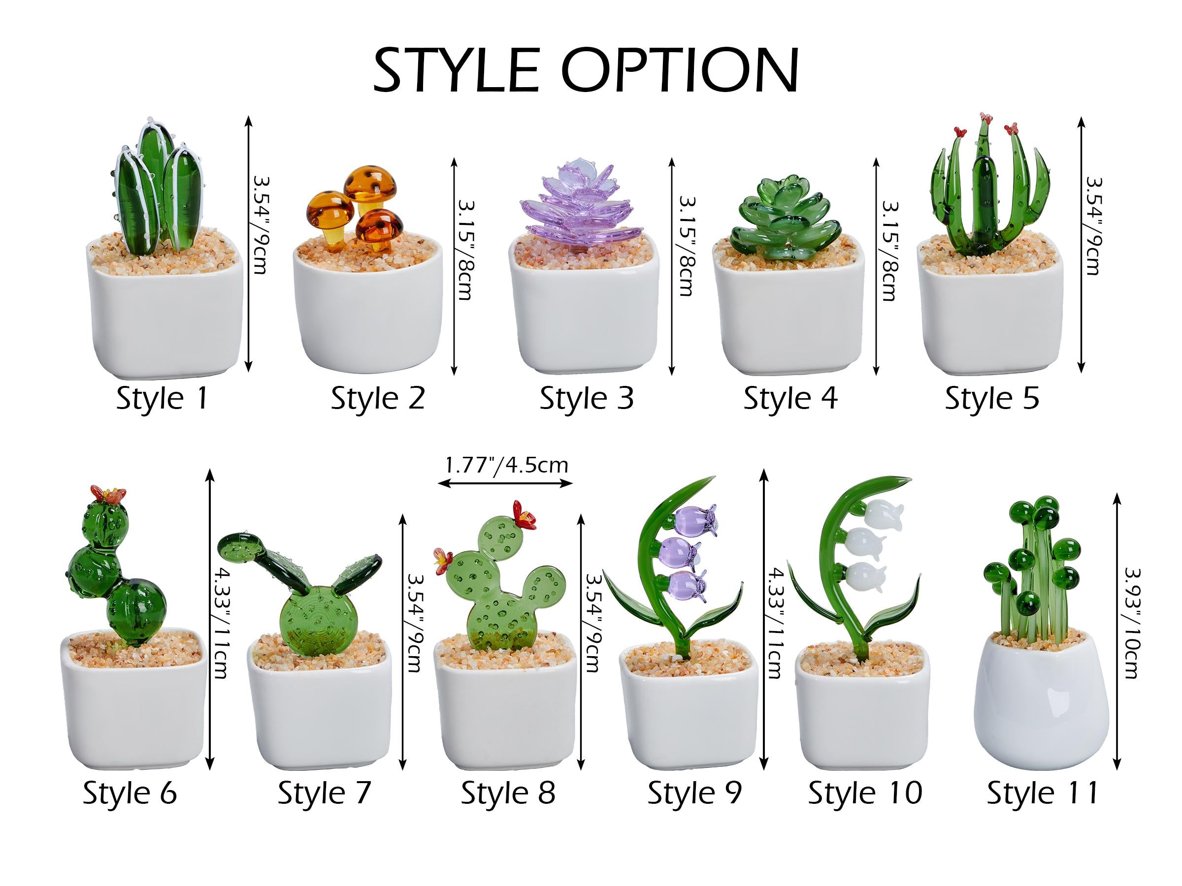 Glass Potted Plants,mini Glass Plants,glass Flower,stained Glass Plants,handmade Glass Succulents,artificial House Plant,car Glass Ornament