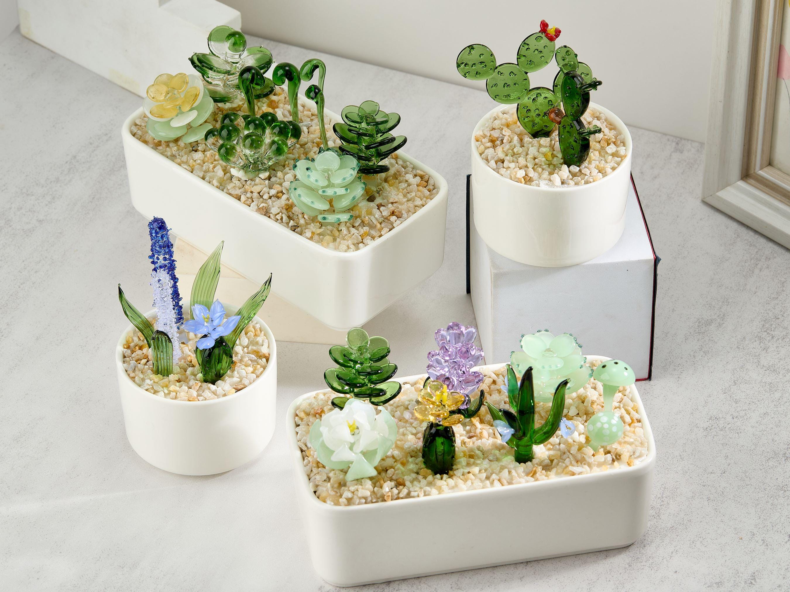 Handmade Fused Glass Succulents: Stained Glass Plant Decor