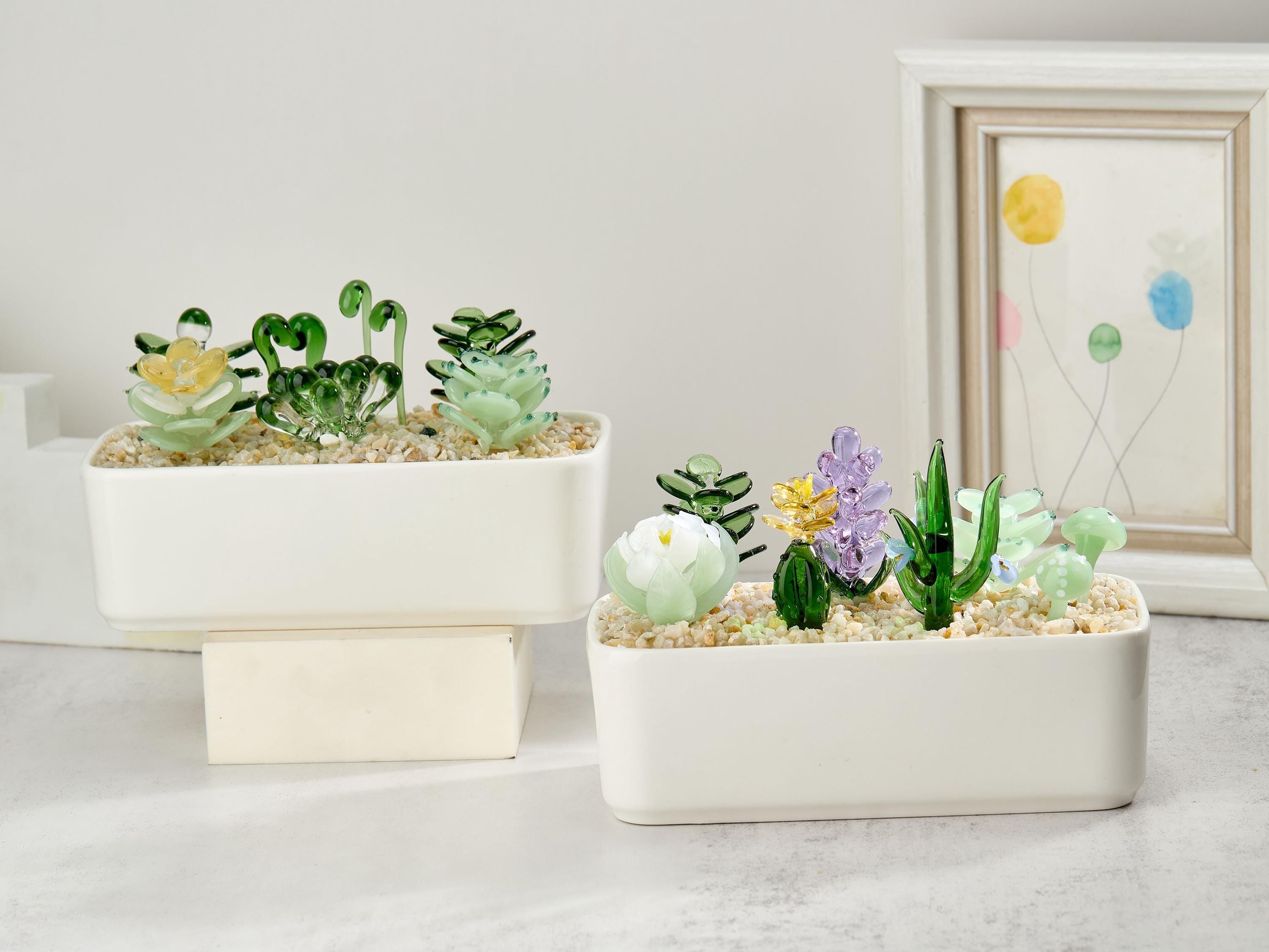 Handmade Fused Glass Succulents: Stained Glass Plant Decor