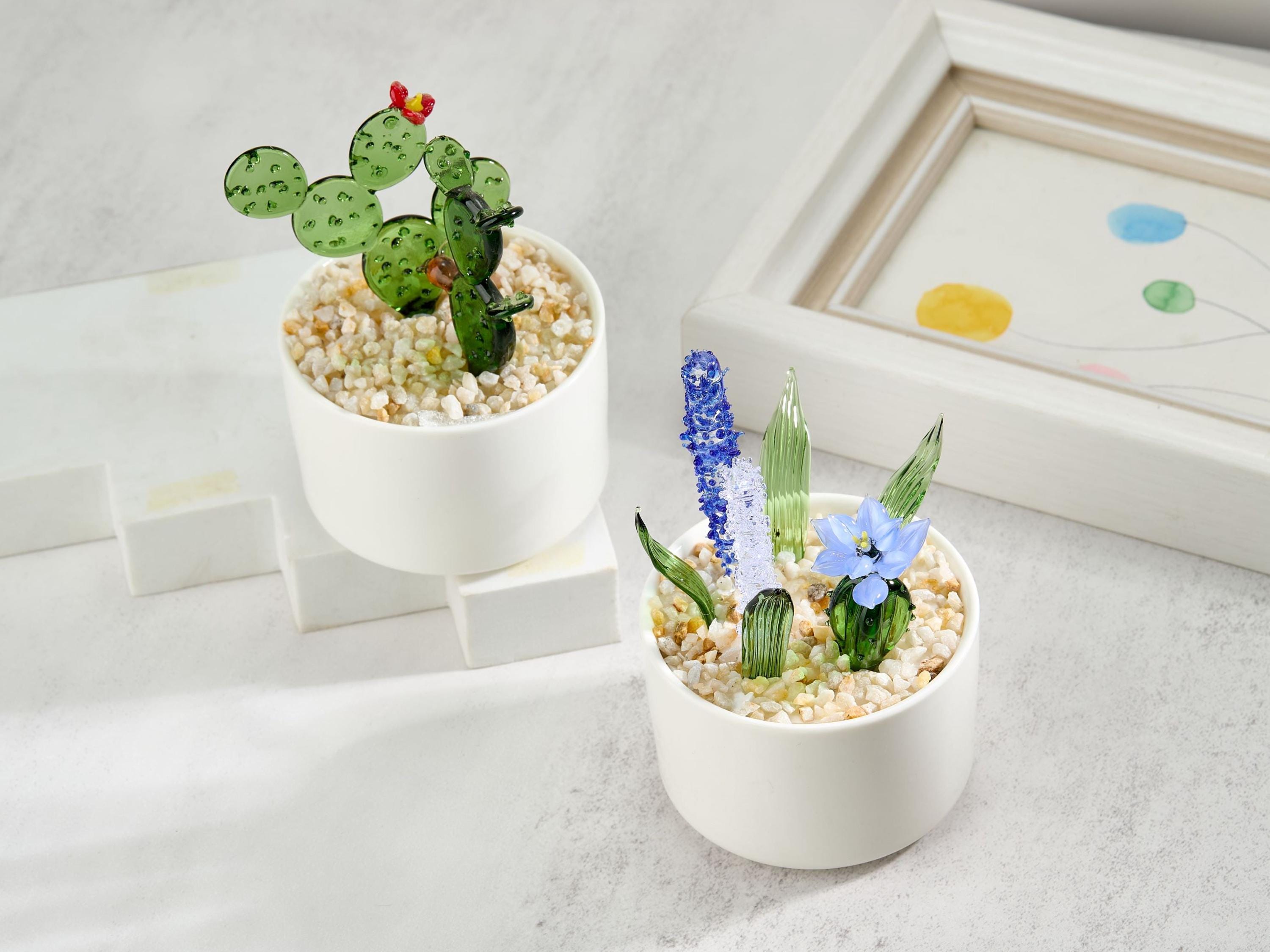 Handmade Fused Glass Succulents: Stained Glass Plant Decor