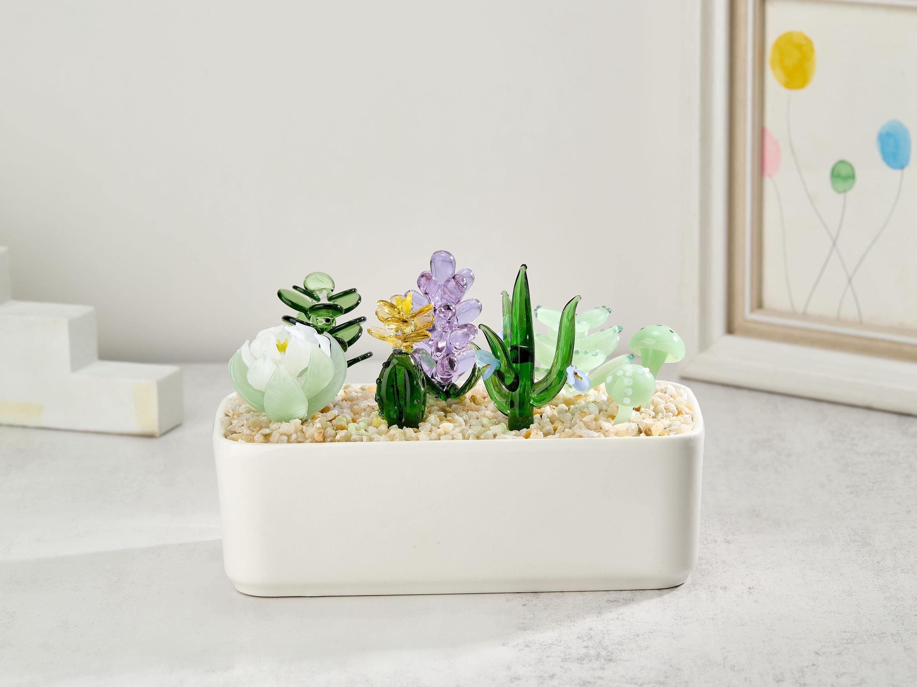 Handmade Fused Glass Succulents: Stained Glass Plant Decor