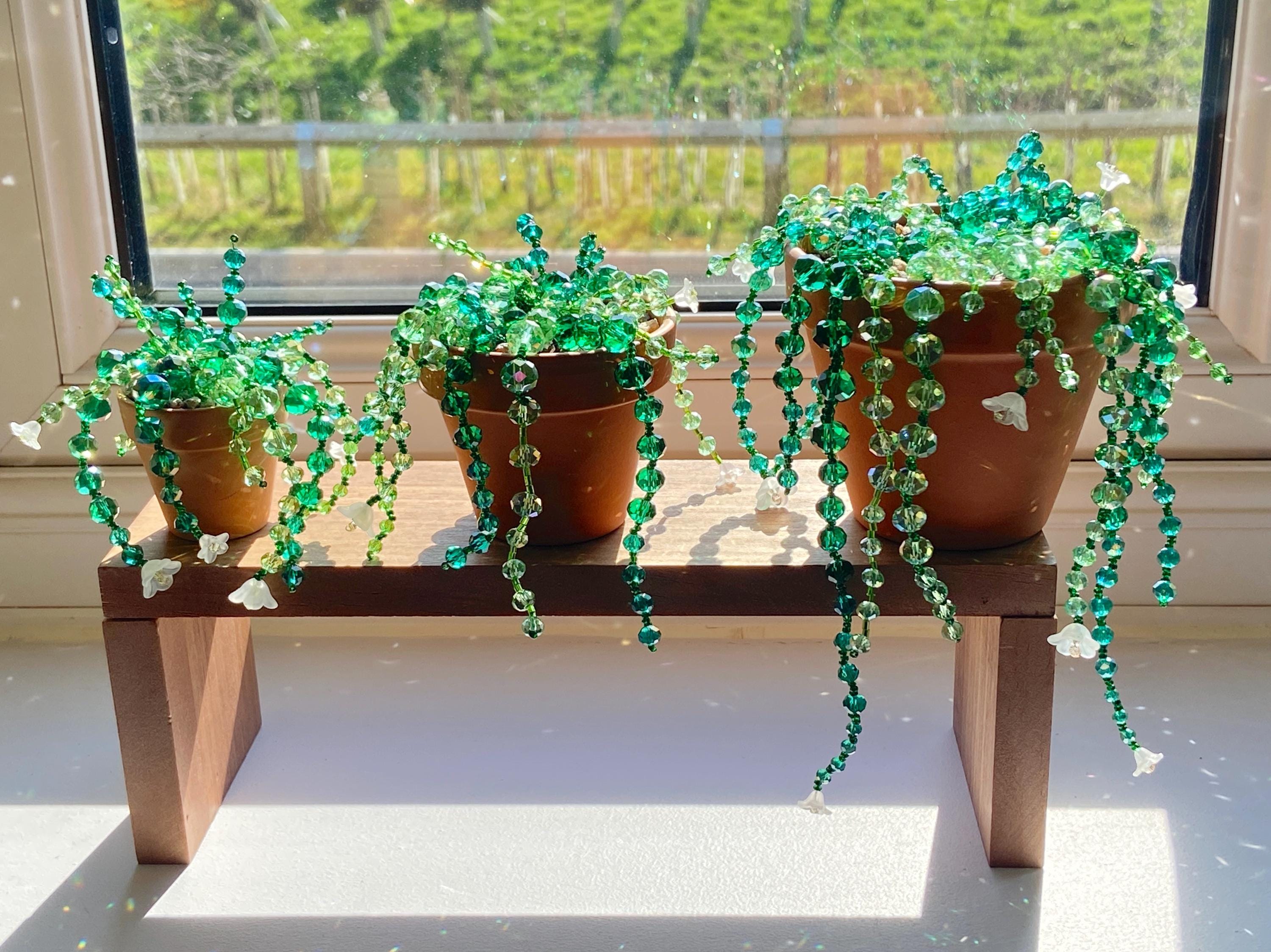Last 1! Glass Beaded Succulent Plant, Suncatcher, Ornament