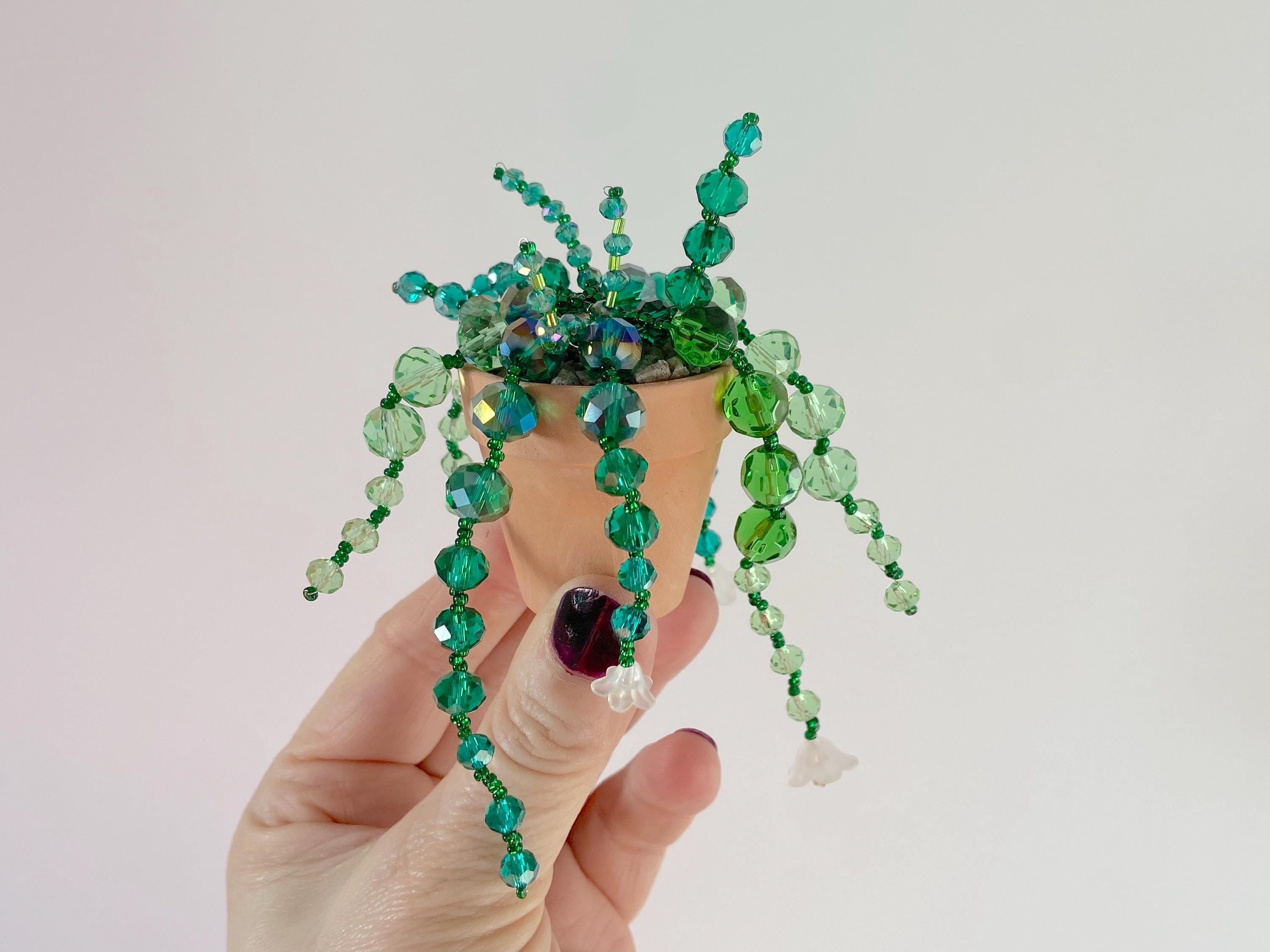 Last 1! Glass Beaded Succulent Plant, Suncatcher, Ornament