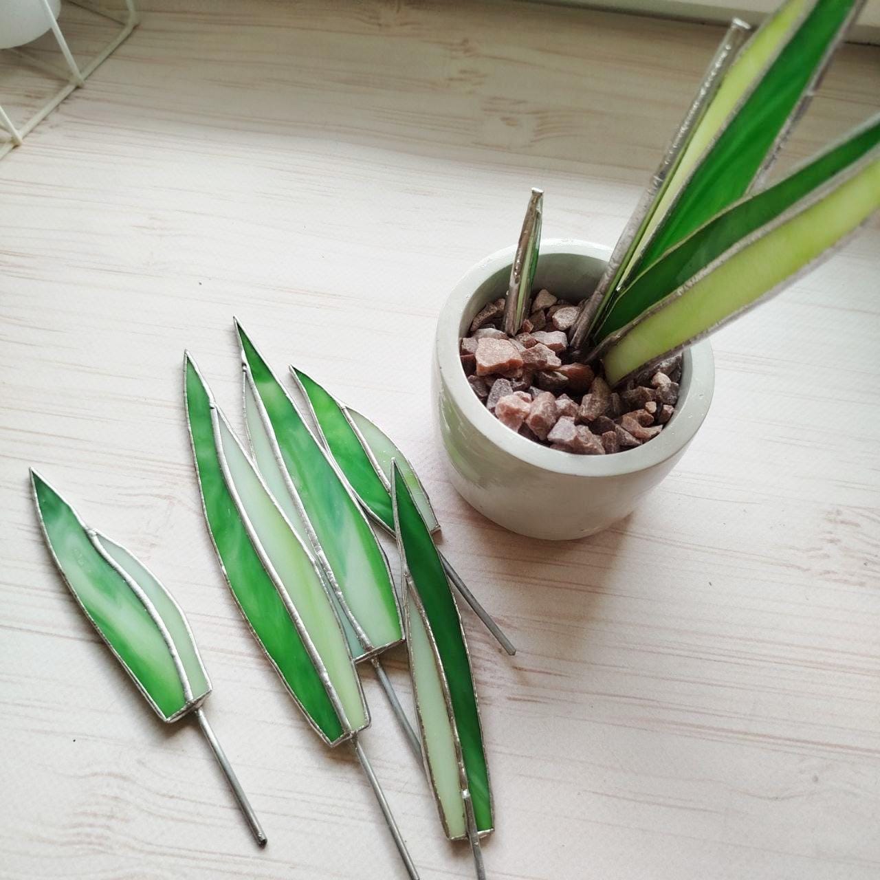 Agave Stained Glass, Handmade Plant Decor, Fake Suncatcher, Table 3d Cactus, Glass Succulent