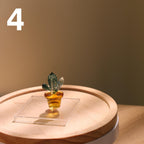 Glass Cactus Figurine, Hand Blown Plant, Handmade Glass Potted Plants, Mini Glass Succulent, Artificial Plant, Gift For Mom & Friends