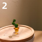 Glass Cactus Figurine, Hand Blown Plant, Handmade Glass Potted Plants, Mini Glass Succulent, Artificial Plant, Gift For Mom & Friends