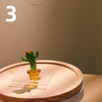 Glass Cactus Figurine, Hand Blown Plant, Handmade Glass Potted Plants, Mini Glass Succulent, Artificial Plant, Gift For Mom & Friends