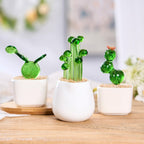 Glass Potted Plants,handmade Glass Succulents Gifts,glass Flower,stained Glass Plants,house Plant,car Glass Ornament,desk Decor,cactus Lover