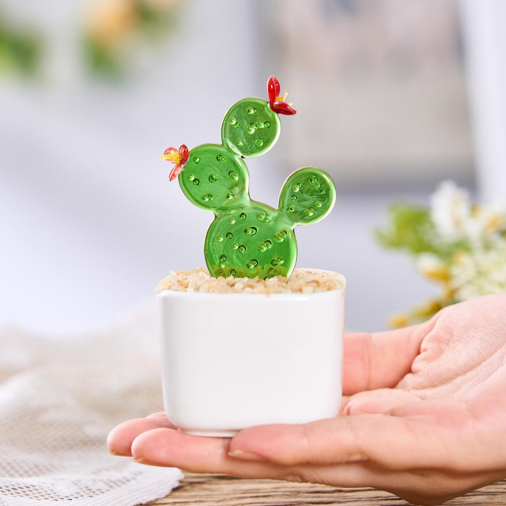 Glass Potted Plants,handmade Glass Succulents Gifts,glass Flower,stained Glass Plants,house Plant,car Glass Ornament,desk Decor,cactus Lover