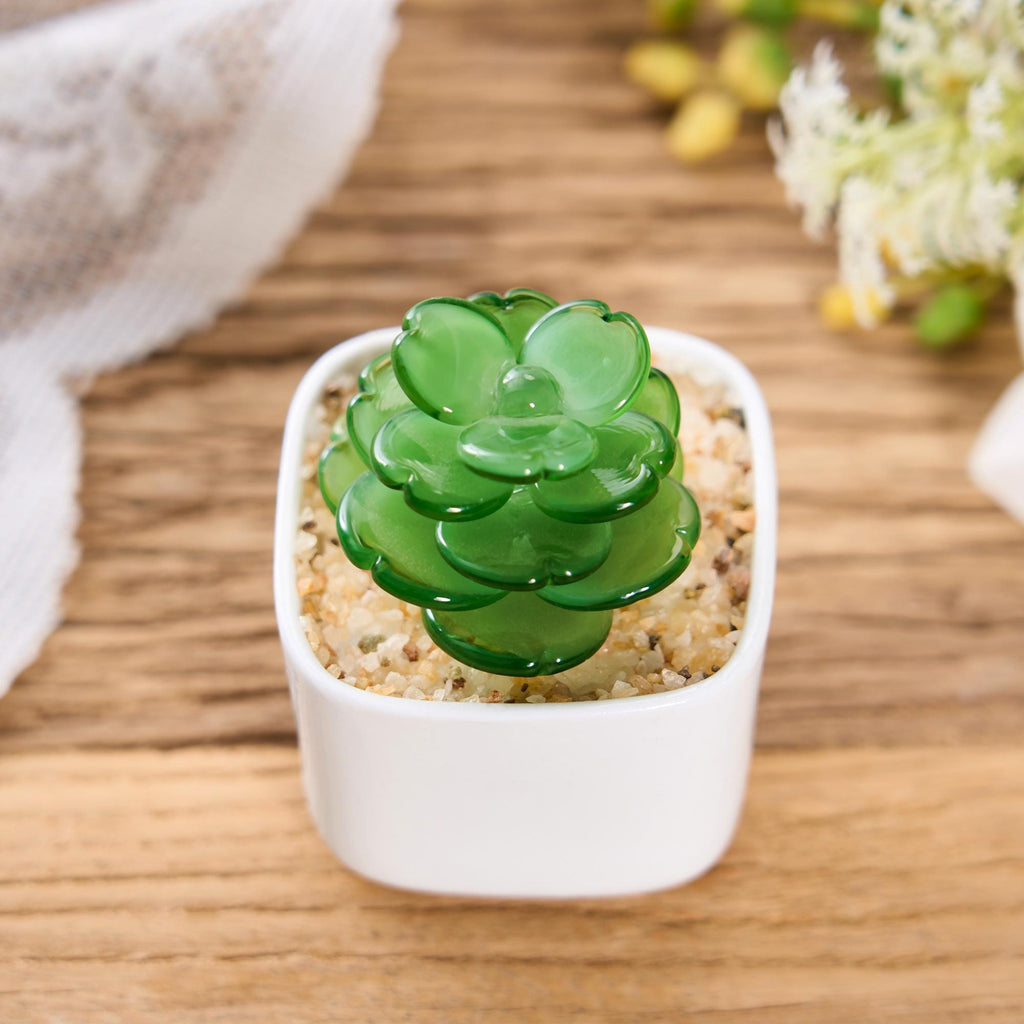 Glass Potted Plants,handmade Glass Succulents Gifts,glass Flower,stained Glass Plants,house Plant,car Glass Ornament,desk Decor,cactus Lover