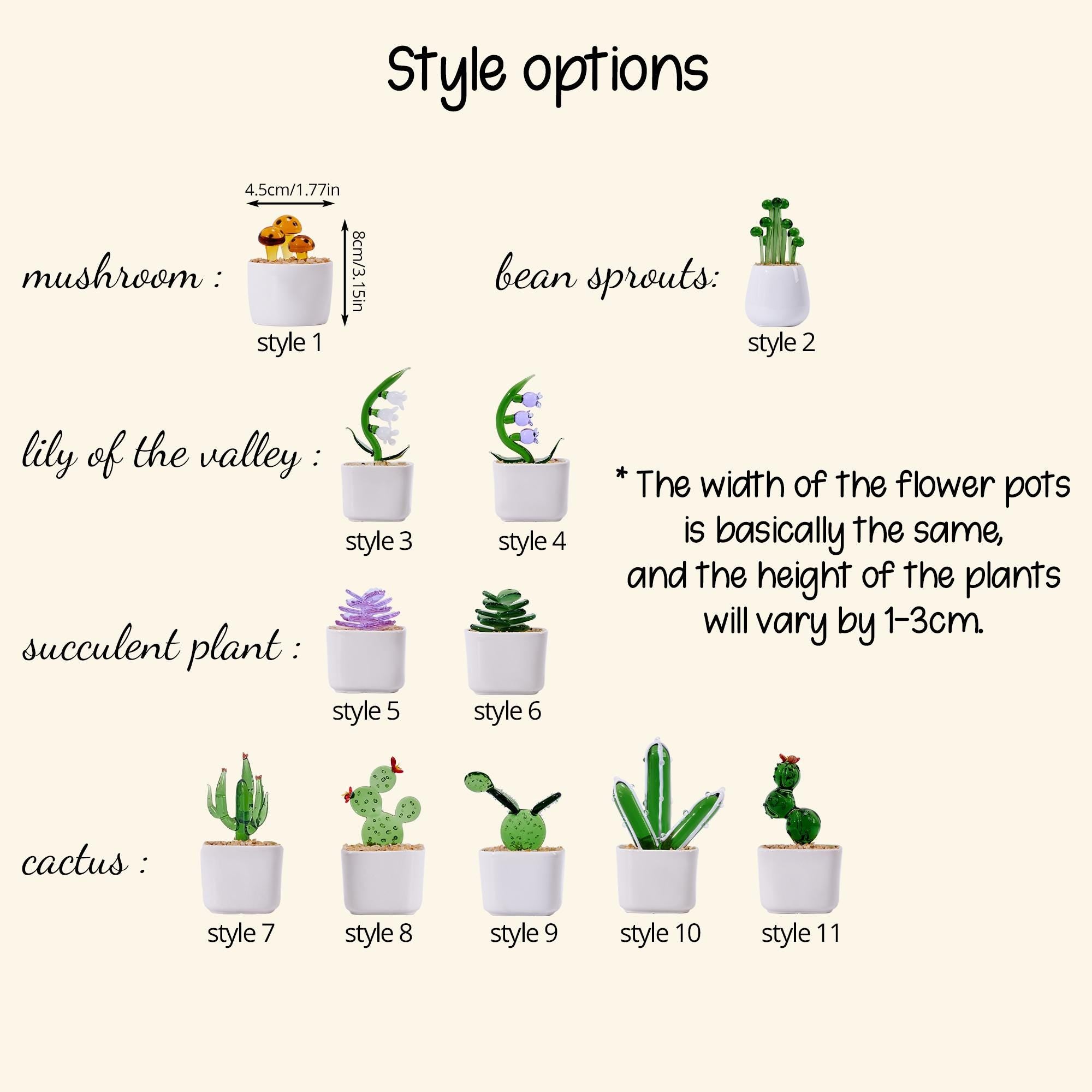 Glass Potted Plants,handmade Glass Succulents Gifts,glass Flower,stained Glass Plants,house Plant,car Glass Ornament,desk Decor,cactus Lover