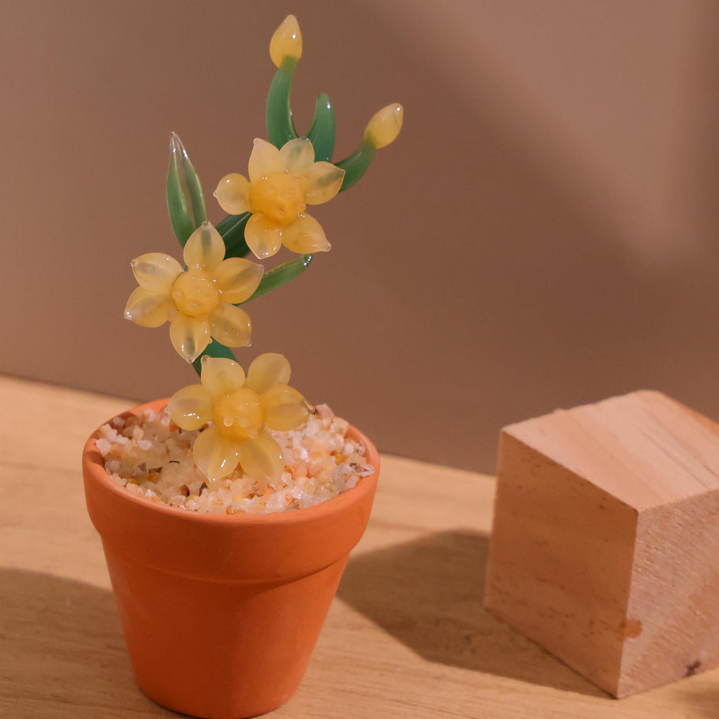 Handmade Glass Flowers,glass Potted Plant Sculptures,stained Glass Plants,home Decro,housewarming Gift,gift For Teacher