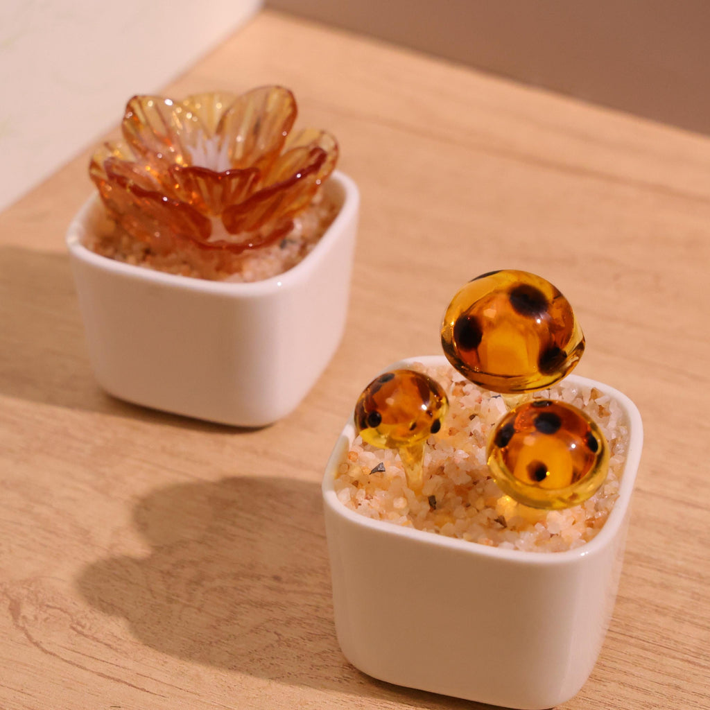 Handmade Glass Flowers,glass Potted Plant Sculptures,stained Glass Plants,home Decro,housewarming Gift,gift For Teacher