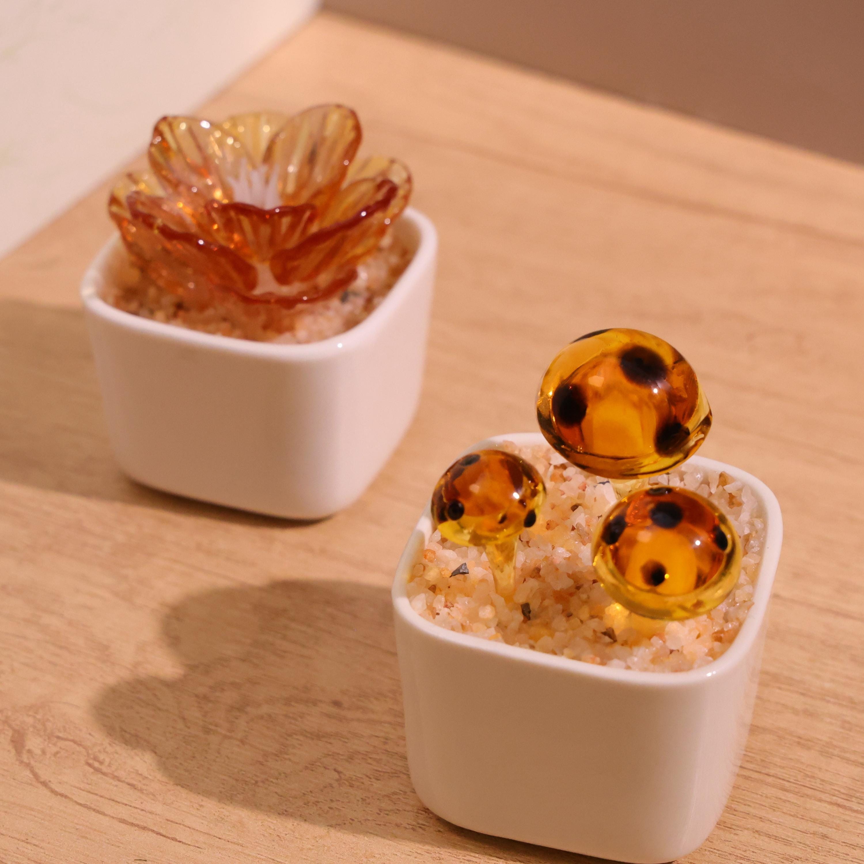 Handmade Glass Flowers,glass Potted Plant Sculptures,stained Glass Plants,home Decro,housewarming Gift,gift For Teacher