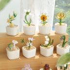 Hand Blown Glass Potted Plants - Glass Potted Birth Flowers