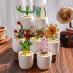 Handmade Glass Cactus And Succulents,glass Potted Plants,glass Lotus Leaf,stained Glass Plants,housewarming Gift,gift For Teacher,home Decor