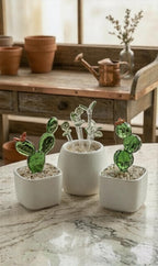 Handmade Glass Potted Plants – Mini Stained Glass Succulents, Artificial House Plant Decor  Car Ornament