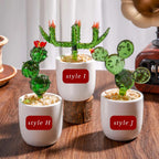 Handmade Glass Cactus And Succulents,glass Potted Plants,glass Lotus Leaf,stained Glass Plants,housewarming Gift,gift For Teacher,home Decor