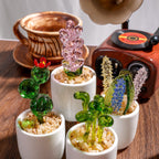 Handmade Glass Cactus And Succulents,glass Potted Plants,glass Lotus Leaf,stained Glass Plants,housewarming Gift,gift For Teacher,home Decor