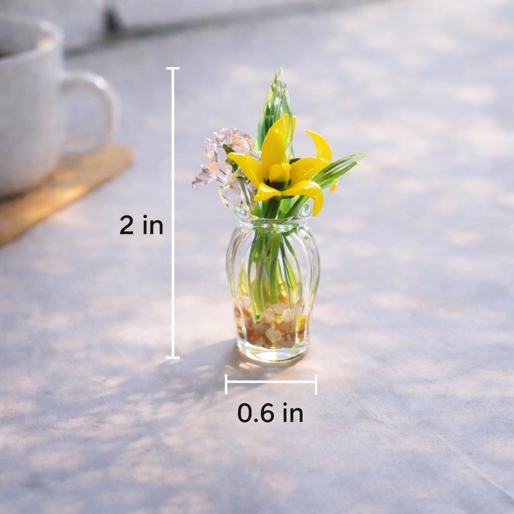 Personalized Glass Birth Month Flower Bouquet, Custom Birth Flower Gifts, Mother’s Day Gift, Gifts For Her, Handmade Miniature Floral Gift