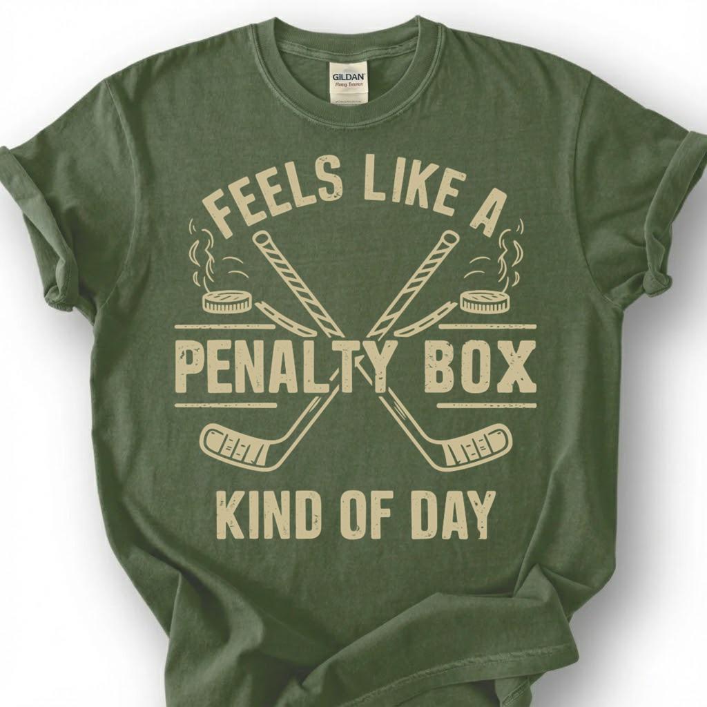 Feels Like A Penalty Box Kind Of Day Shirt, Funny Hockey T-Shirt, Ice Hockey Player Tee, Hockey Mom Dad Gift, Hockey Lover