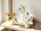 Handblown Glass Flower Bouquet, Miniature Vase Decor, Mother’s Day Gift, Handmade Tabletop Home Accent, Unique Collectible