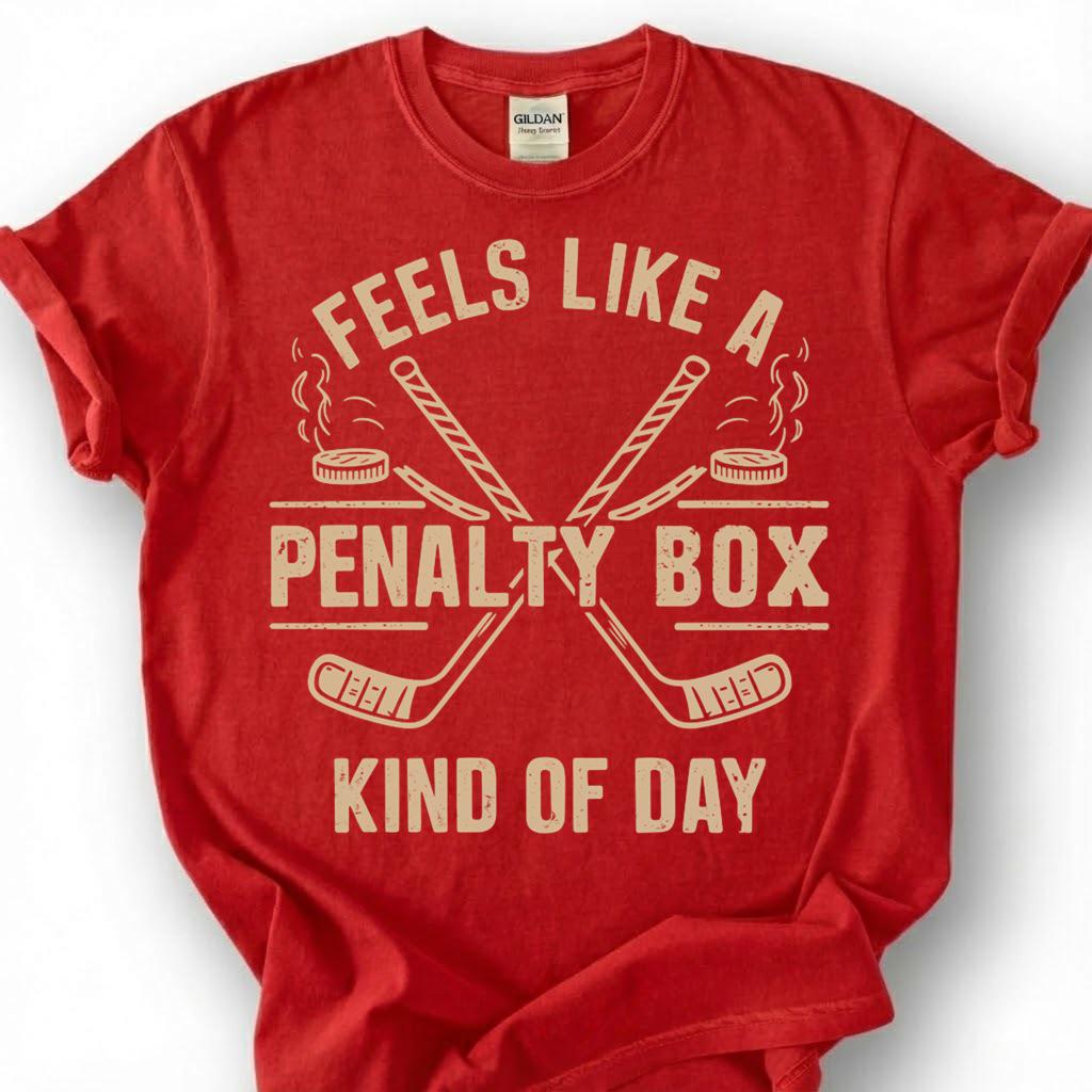 Feels Like A Penalty Box Kind Of Day Shirt, Funny Hockey T-Shirt, Ice Hockey Player Tee, Hockey Mom Dad Gift, Hockey Lover