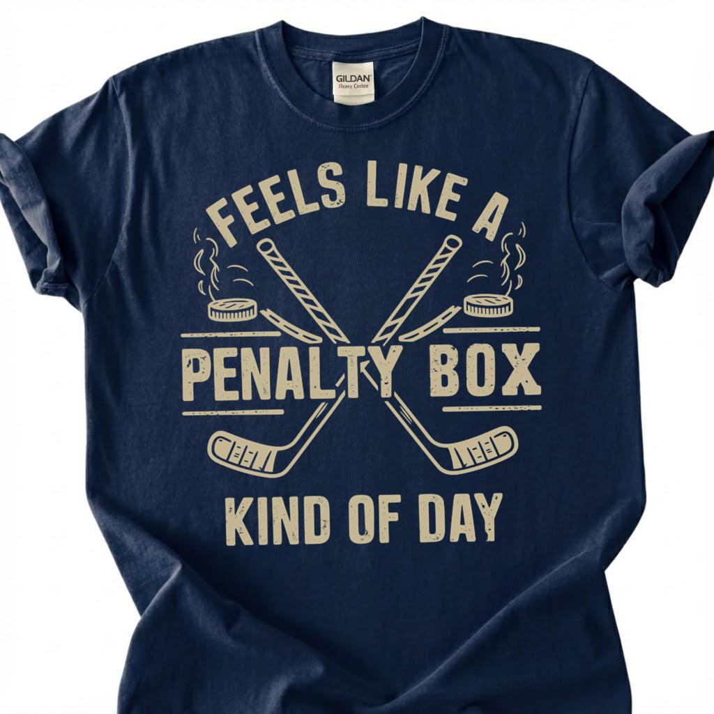 Feels Like A Penalty Box Kind Of Day Shirt, Funny Hockey T-Shirt, Ice Hockey Player Tee, Hockey Mom Dad Gift, Hockey Lover