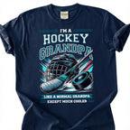 Hockey Grandpa Like A Normal Grandpa Except Much Cooler Shirt, Funny Hockey T-Shirt, Ice Hockey Grandfather Tee, Grandpa Gift