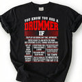 You Know You Are A Drummer If Funny Rules Shirt, Air Drums Therapy Tempo Quote Tee, Percussion Music Lover Gift T-Shirt, Band Musician Top