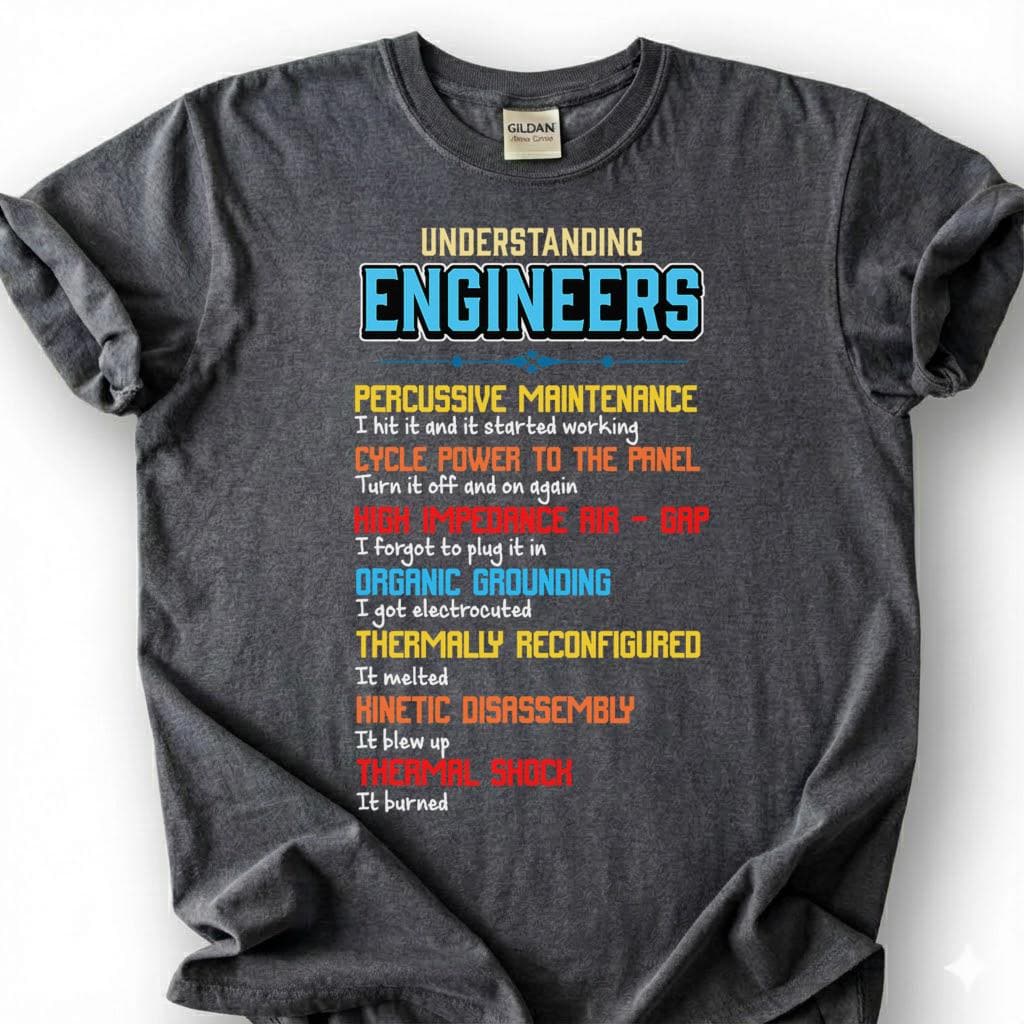 Understanding Engineers Shirt, Funny Engineering Humor Tee, Percussive Maintenance T-Shirt, Sarcastic Engineer Gift, Mechanical Tee