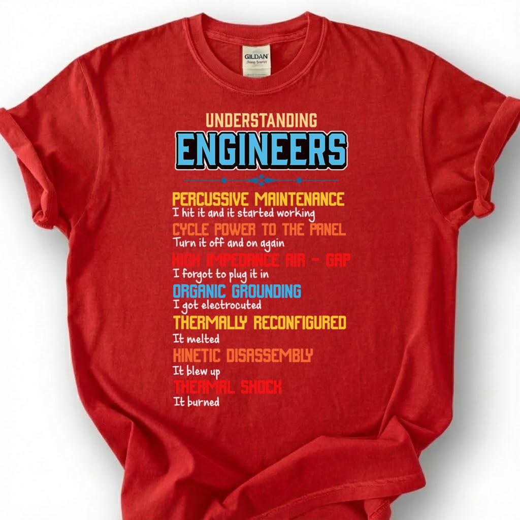 Understanding Engineers Shirt, Funny Engineering Humor Tee, Percussive Maintenance T-Shirt, Sarcastic Engineer Gift, Mechanical Tee