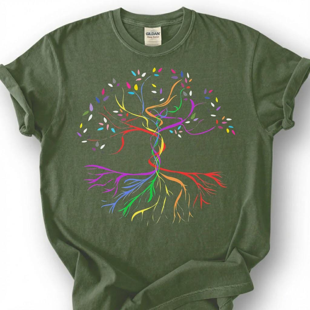 Rainbow Tree Of Life Pride DNA Shirt, LGBTQ Equality Tee, Gay Lesbian Ally Gift, Love Is Love Celebration Apparel, Queer Identity Top