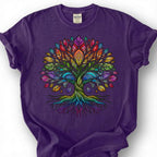 Boho Mandala Tree Of Life Rainbow Shirt, Ornate Hippie Pride Tee, Spiritual Yoga Meditation Gift, Sacred Geometry Bohemian Nature Apparel